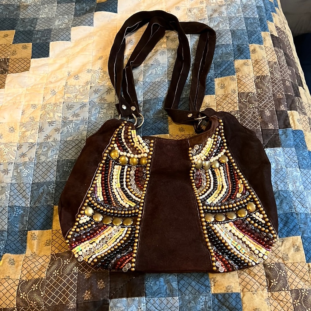 Brown Suede Boho Bag